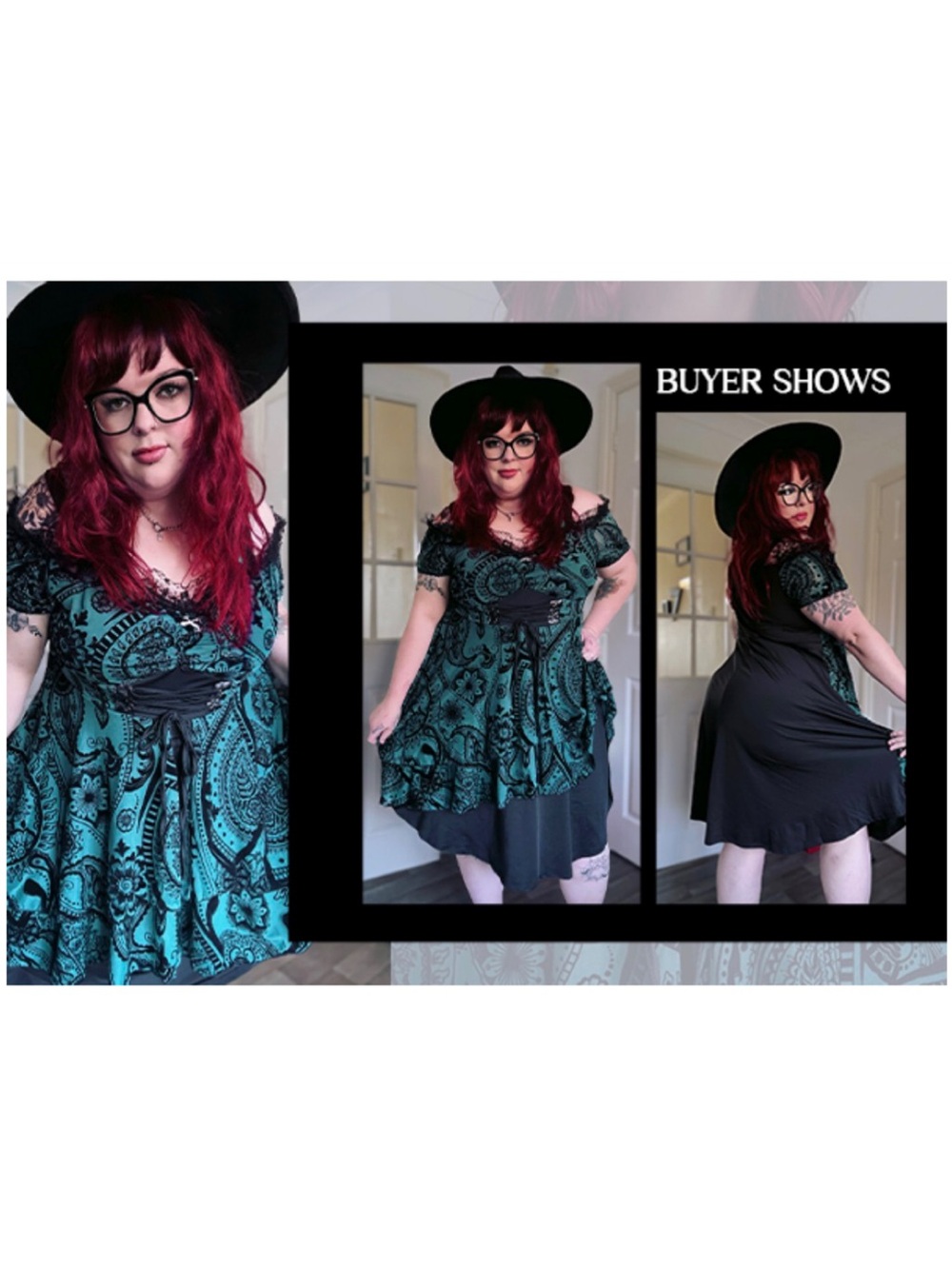 Rosegal Off Shoulder Black Purple Gothic Flowy Medieval Halloween Midi Dress 4X - Picture 10 of 16